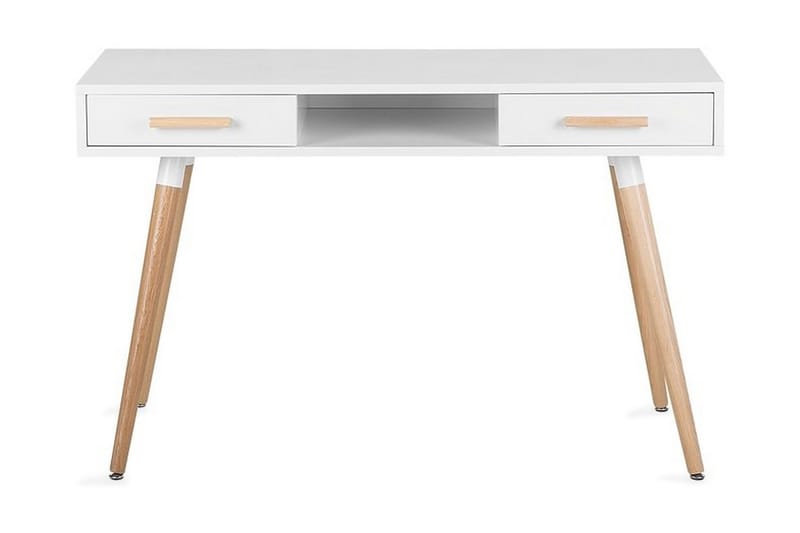 FRISSE Skrivbord 120 cm med Förvaring 2 Lådor+Hylla Vit/Ljus - Bord - Skrivbord
