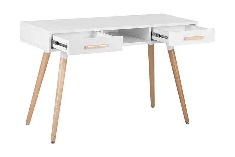 FRISSE Skrivbord 120 cm med Förvaring 2 Lådor+Hylla Vit/Ljus - Möbler - Hemmakontor - Skrivbord