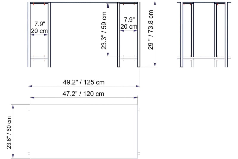 GETTRABO Skrivbord 125 cm med Förvaring 2 Hyllor Natur/Svart - Möbler - Hemmakontor - Skrivbord
