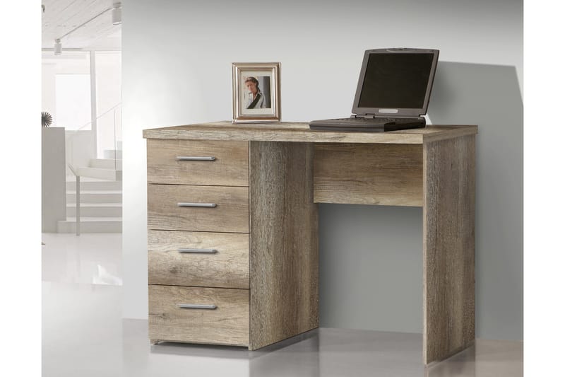 GOSLING Skrivbord 110 cm med Förvaring 4 Lådor Brun - Möbler - Hemmakontor - Skrivbord