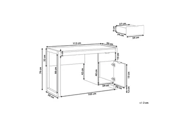 Graysburg Skrivbord 110 cm med Förvaring - Vit/Ljust Trä - Möbler - Hemmakontor - Skrivbord