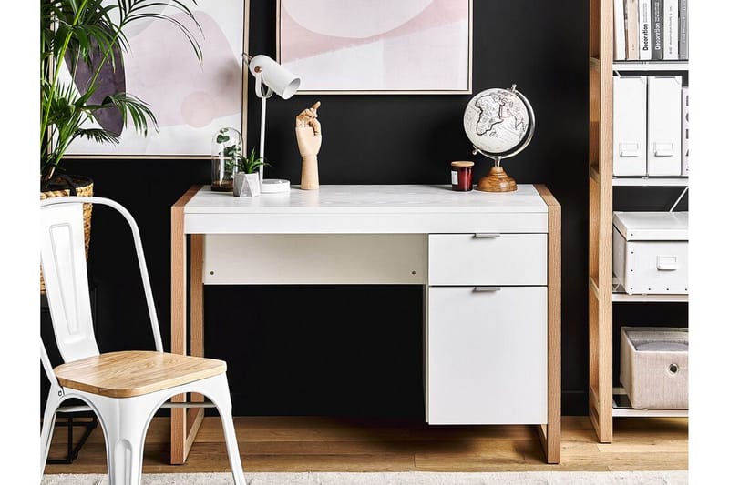 Graysburg Skrivbord 110 cm med Förvaring - Vit/Ljust Trä - Möbler - Hemmakontor - Skrivbord