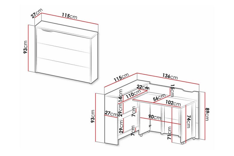 Grianan Skrivbord 136 cm White - Möbler - Hemmakontor - Skrivbord