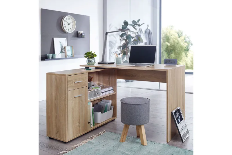 Gulshan Hörnskrivbord 120 cm - Brun/Natur - Möbler - Hemmakontor - Skrivbord