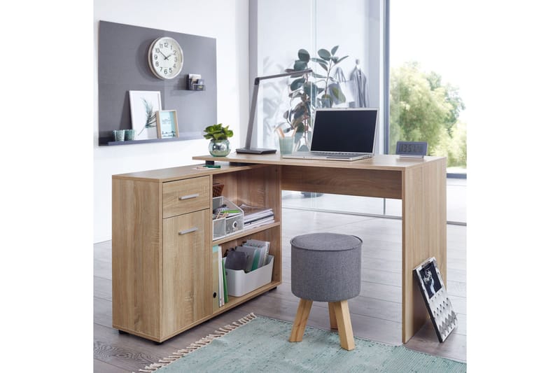 Gulshan Hörnskrivbord 120 cm - Brun/Natur - Möbler - Hemmakontor - Skrivbord