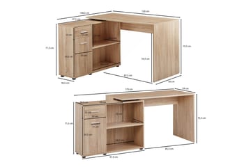 Gulshan Hörnskrivbord 120 cm - Brun/Natur - Möbler - Hemmakontor - Skrivbord