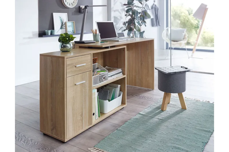 Gulshan Hörnskrivbord 120 cm - Brun/Natur - Möbler - Hemmakontor - Skrivbord