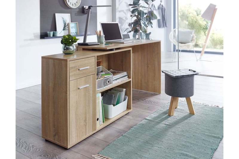 Gulshan Hörnskrivbord 120 cm - Brun/Natur - Möbler - Hemmakontor - Skrivbord