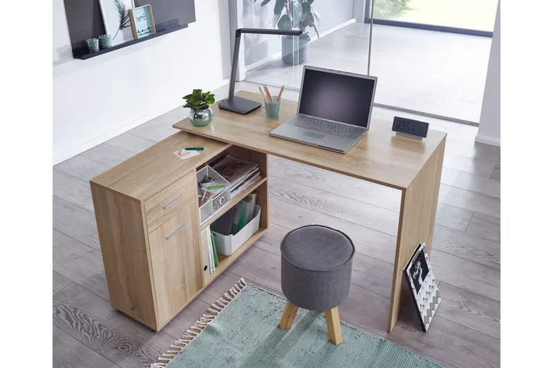 Gulshan Hörnskrivbord 120 cm - Brun/Natur - Möbler - Hemmakontor - Skrivbord