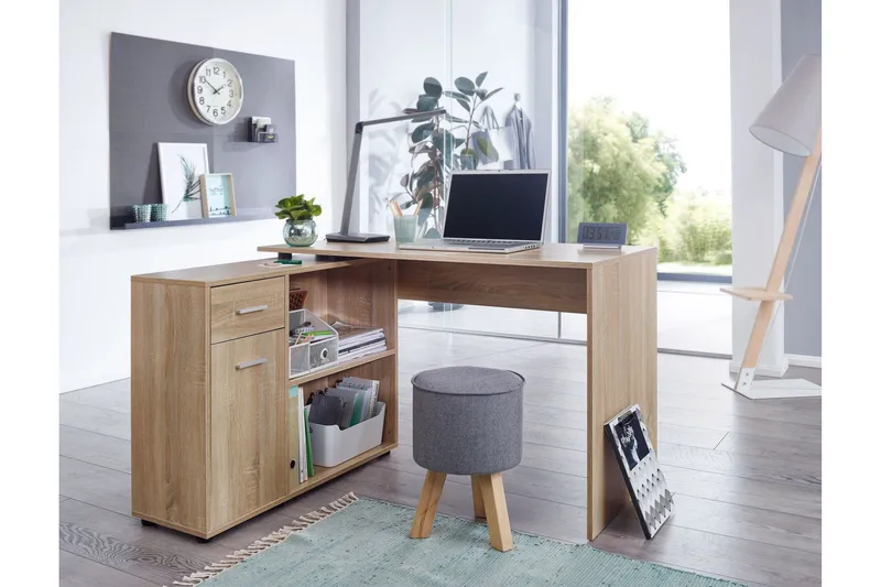 Gulshan Hörnskrivbord 120 cm - Brun/Natur - Möbler - Hemmakontor - Skrivbord