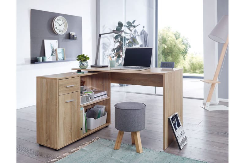 Gulshan Hörnskrivbord 120 cm - Brun/Natur - Möbler - Hemmakontor - Skrivbord