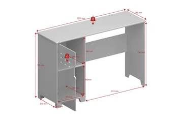 Haltekarr Skrivbord 120 cm - Grå - Möbler - Hemmakontor - Skrivbord