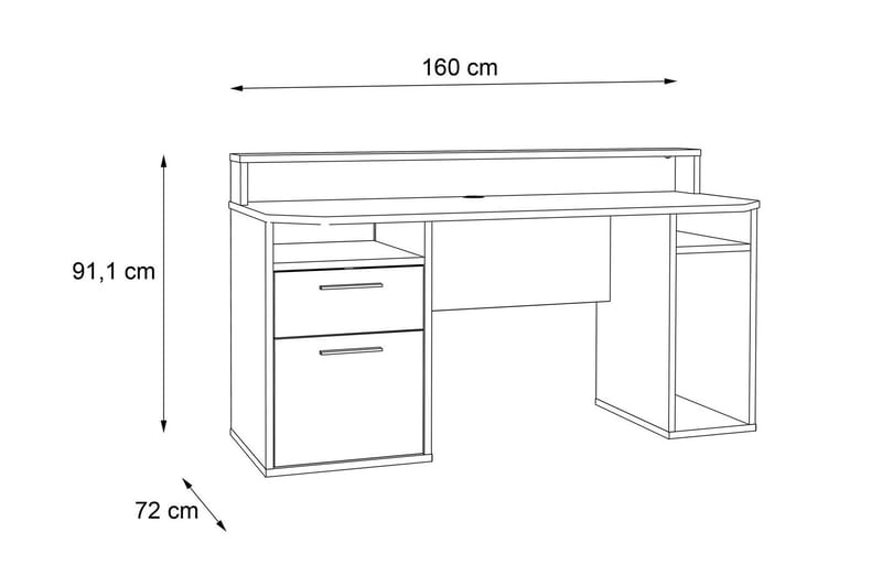 HAVENGORE Gaming Skrivbord 160 cm Svart - Möbler - Hemmakontor - Skrivbord