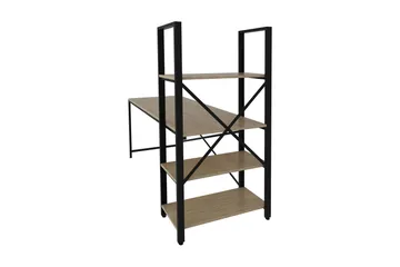 Hejde Skrivbord 160 cm med Förvaring Hyllor - Brun/Svart - Möbler - Hemmakontor - Skrivbord