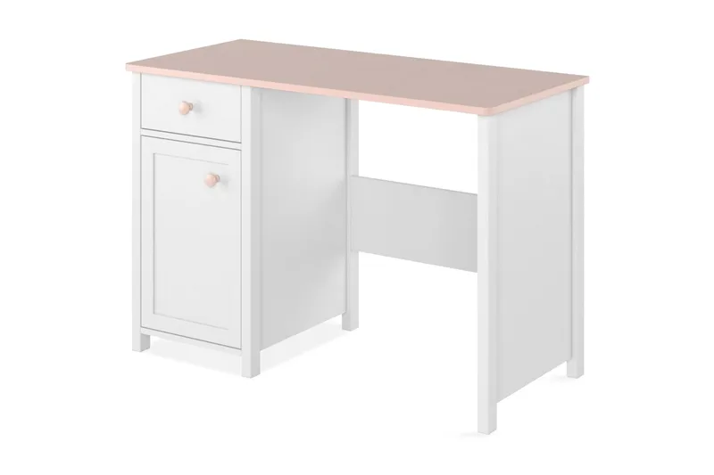 Hilts Skrivbord 110 cm med Förvaring Låda + Skåp NO_BRAND Vit||Pink - Möbler - Hemmakontor - Skrivbord