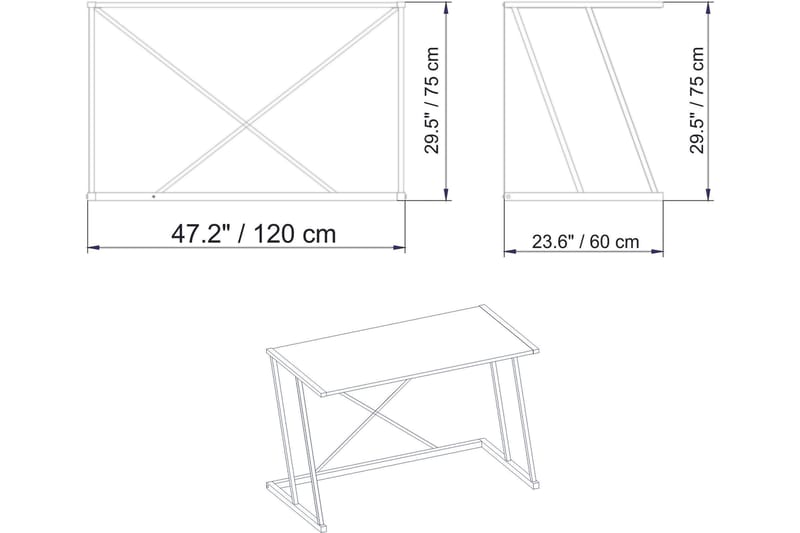 Holmö Skrivbord 120 cm - Brun - Möbler - Hemmakontor - Skrivbord