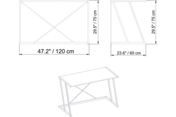Holmö Skrivbord 120 cm - Vit - Möbler - Hemmakontor - Skrivbord