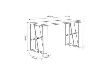 Honemey Skrivbord 140 cm - Vit/Mörkgrå - Möbler - Hemmakontor - Skrivbord
