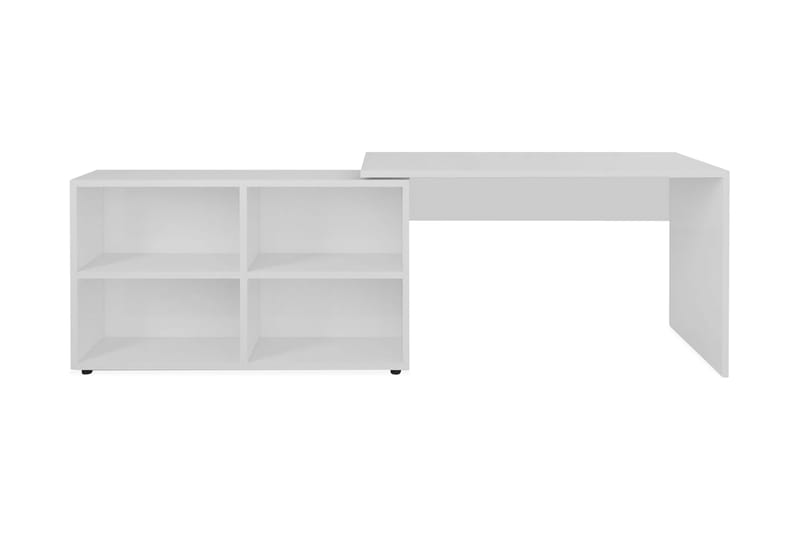 Hörnskrivbord 4 hyllor vit - Vit - Skrivbord - Bord