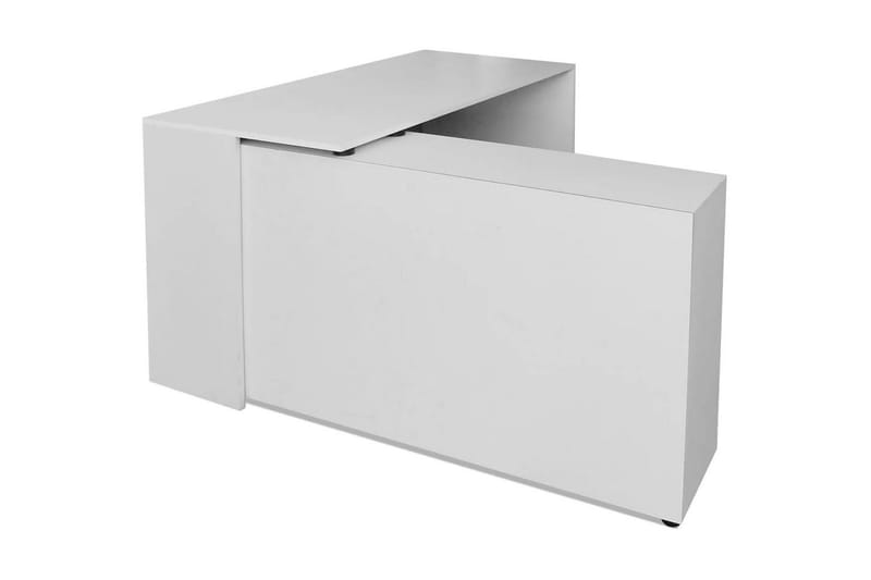 Hörnskrivbord 4 hyllor vit - Vit - Skrivbord - Bord
