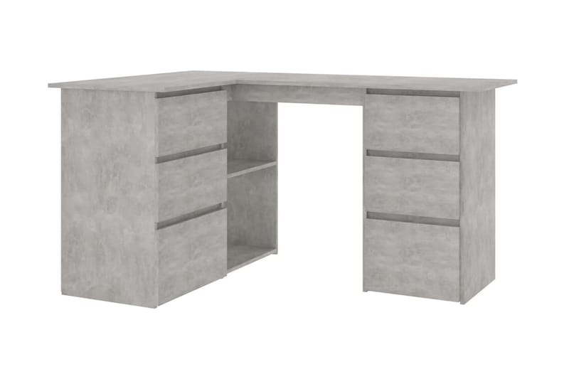 Hörnskrivbord betonggrå 145x100x76 cm spånskiva - Grå - Bord - Skrivbord
