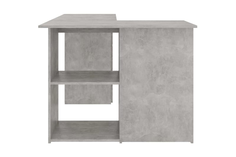 Hörnskrivbord betonggrå 145x100x76 cm spånskiva - Grå - Skrivbord - Bord