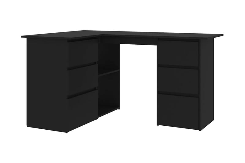 Hörnskrivbord svart 145x100x76 cm spånskiva - Svart - Skrivbord - Bord