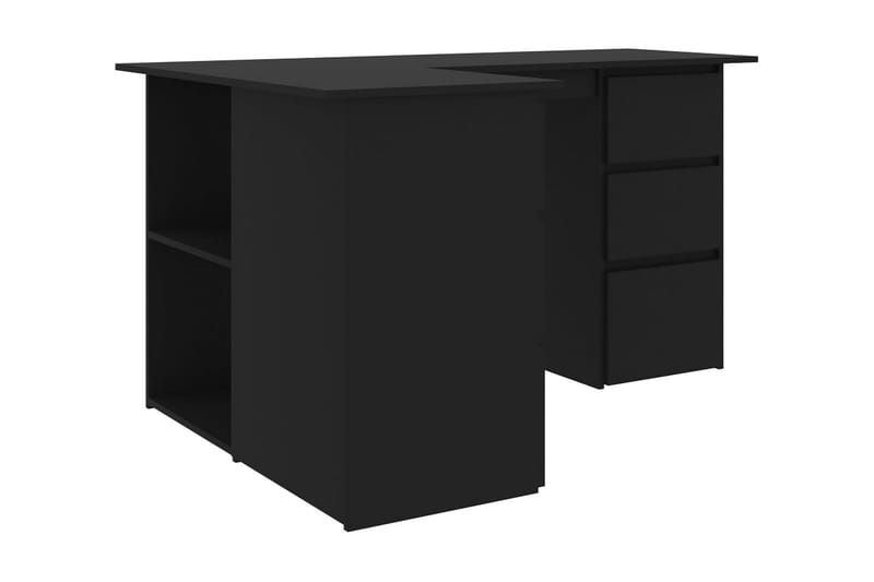 Hörnskrivbord svart 145x100x76 cm spånskiva - Svart - Möbler - Hemmakontor - Skrivbord