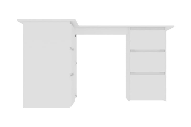 Hörnskrivbord vit 145x100x76 cm spånskiva - Vit - Skrivbord - Bord