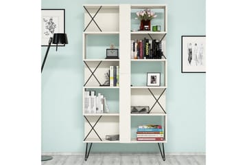 Hovdane Skrivbord 120 cm med Förvaring + 2 Bokhyllor - Krämvit/Svart - Möbler - Hemmakontor - Skrivbord