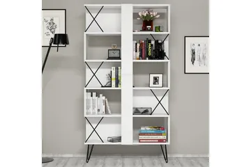 Hovdane Skrivbord 120 cm med Förvaring + 2 Bokhyllor - Vit - Möbler - Hemmakontor - Skrivbord