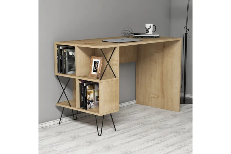 Hovdane Skrivbord 120 cm med Förvaring Hylla - Möbler - Hemmakontor - Skrivbord