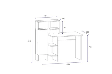 Irbene Skrivbord 135 cm med Förvaring Hyllor + Skåp - Natur/Antracit - Möbler - Hemmakontor - Skrivbord