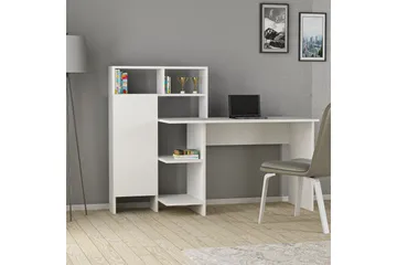 Irbene Skrivbord 135 cm med Förvaring Hyllor + Skåp - Vit - Möbler - Hemmakontor - Skrivbord