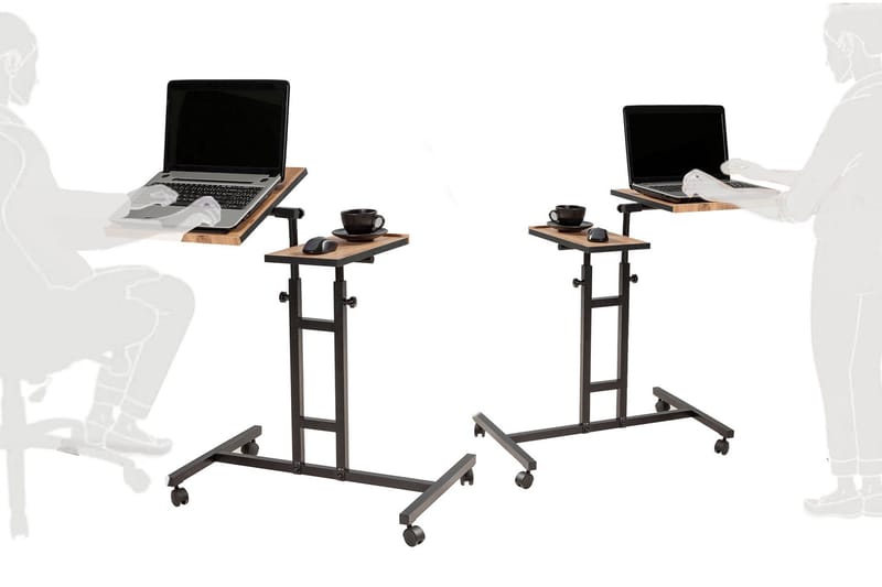 ITZAEL Ståskrivbord 67 cm Text Randig Trä/natur/Svart - Trä/natur - Möbler - Hemmakontor - Skrivbord