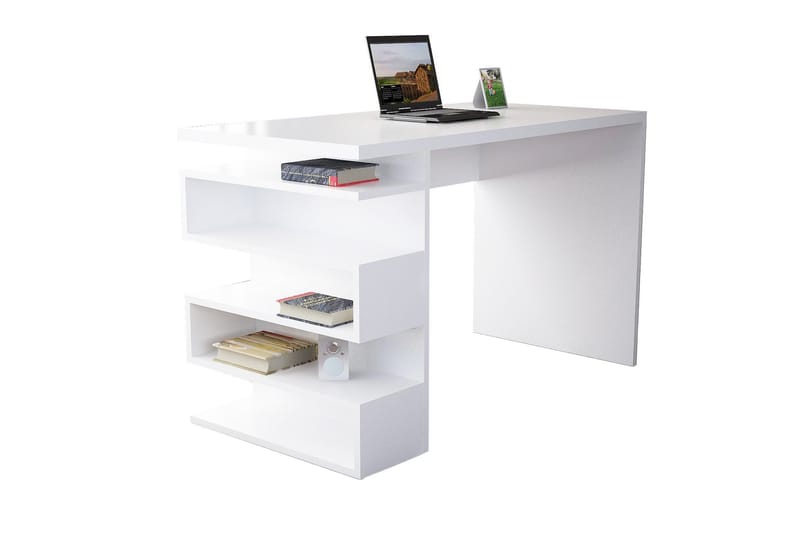 JACKI Skrivbord 120 cm med Sidoförvaring Vit - Vit - Möbler - Hemmakontor - Skrivbord