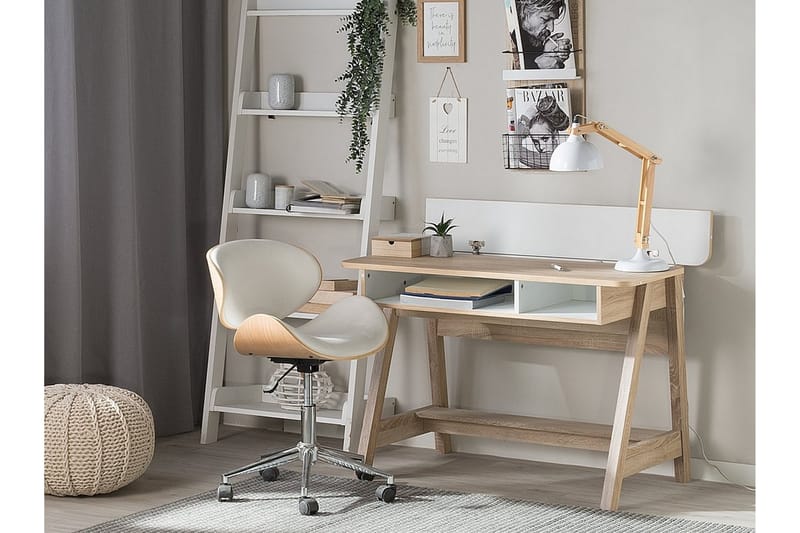 JACKSON Skrivbord 110 cm med Förvaring Hylla Vit - Möbler - Hemmakontor - Skrivbord