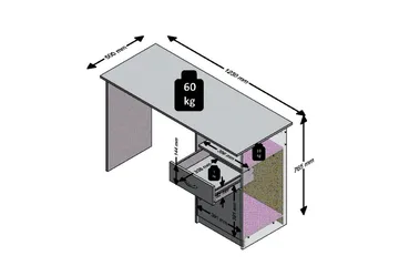 Jackson Skrivbord 123 cm med Förvaring Hylla + Låda + Skåp - Vit/Trä - Möbler - Hemmakontor - Skrivbord
