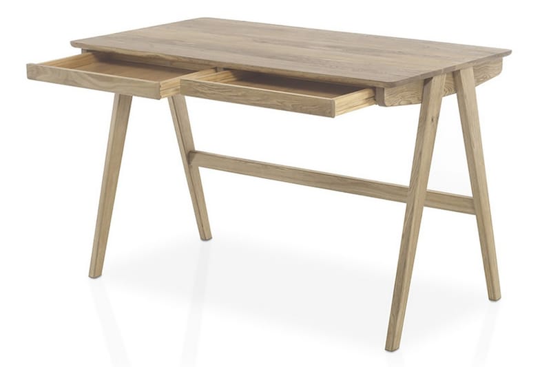 JACOBUS Skrivbord 120 cm med Förvaring 2 Lådor Massiv Ek - Möbler - Hemmakontor - Skrivbord