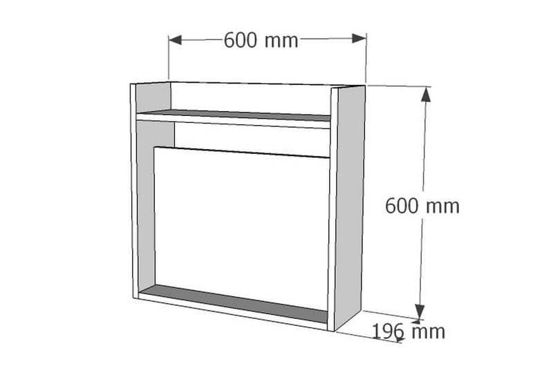JACQUALINE Väggskrivbord 60 cm m Förvaring Hyllor Vit/Valnöt - Vit/Valnöt - Möbler - Hemmakontor - Skrivbord