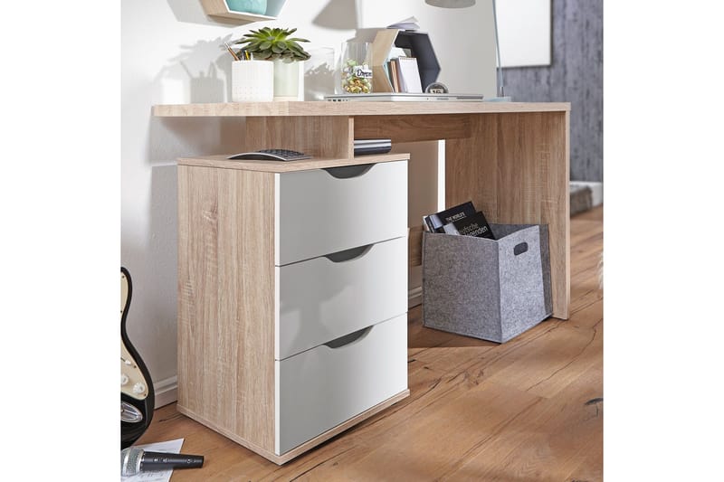 Kaille Rektangulärt Skrivbord med Lådor i Trä - Beige - Möbler - Hemmakontor - Skrivbord