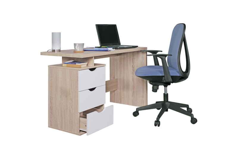 Kaille Rektangulärt Skrivbord med Lådor i Trä - Beige - Möbler - Hemmakontor - Skrivbord