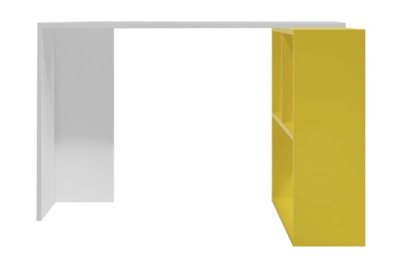 KAMPANA Skrivbord 120 cm med Förvaring Hyllor Vit/Gul - Möbler - Hemmakontor - Skrivbord