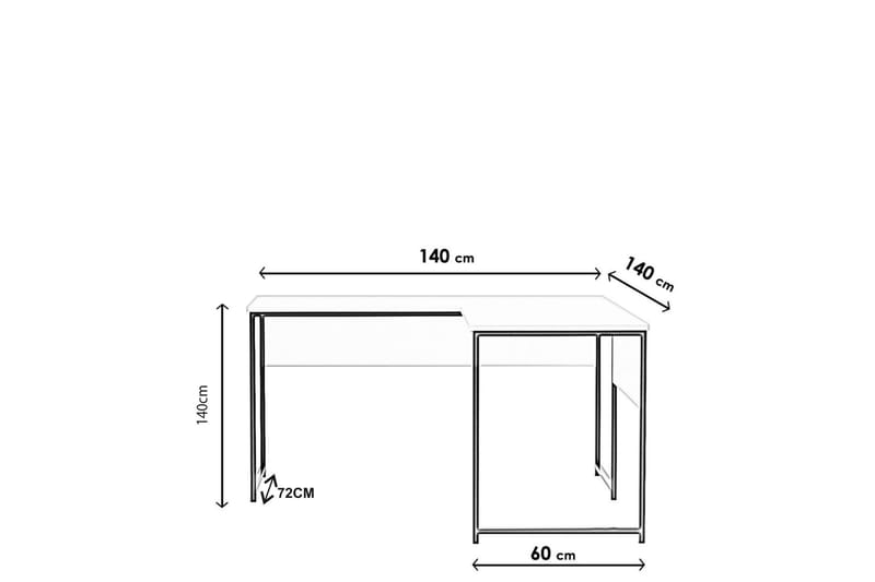 KARGALI Hörnskrivbord 140 cm med Förvaring Hyllor Vit/Svart - Möbler - Hemmakontor - Skrivbord