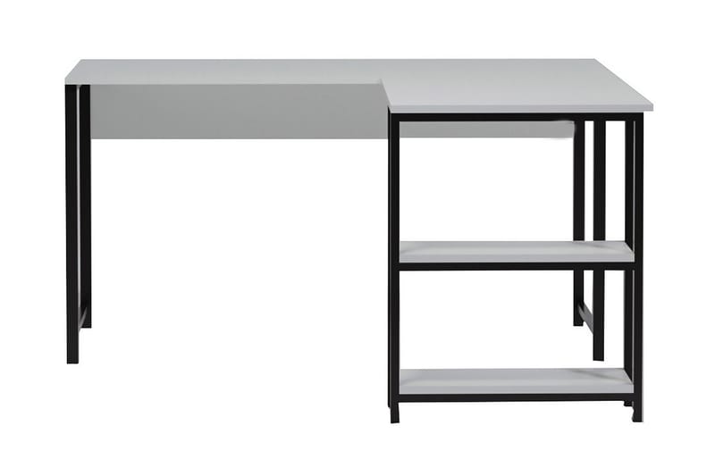 KARGALI Hörnskrivbord 140 cm med Förvaring Hyllor Vit/Svart - Skrivbord - Bord