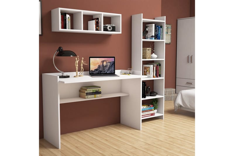 Kazeck Kontorsmöbelset 118 cm - Vit - Möbler - Hemmakontor - Skrivbord