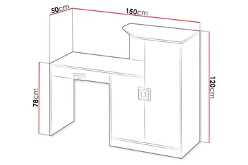 Klacksberg Skrivbord 150 cm med Förvaring Låda + Skåp - Beige/Vit - Möbler - Hemmakontor - Skrivbord