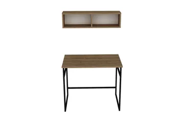 Klingbo Skrivbord 90 cm med Förvaring Vägghylla - Brun - Möbler - Hemmakontor - Skrivbord