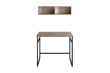 Klingbo Skrivbord 90 cm med Förvaring Vägghylla - Ljusbrun - Möbler - Hemmakontor - Skrivbord