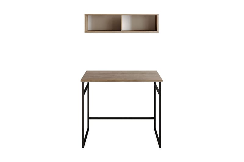 Klingbo Skrivbord 90 cm med Förvaring Vägghylla - Ljusbrun - Möbler - Hemmakontor - Skrivbord
